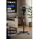 EvolWix 16'' in&ccedil; Siyah Ayaklı Vantilat&ouml;r