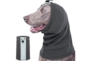PUMYPOREITY Snood per Cani Gatti, Fascia Paraorecchie Cani Scaldacollo Cani Scalda Orecchie Cani Protezione Orecchie Cani per Alleviare l'ansia e Calmante Cappuccio Cani Cappello Cani(Grigio, L)