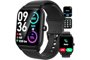 IFMDA Smartwatch-Herren-mit-Telefonfunktion - 1,8 Zoll Touchscreen smart watch, 111+ Sportmodi, IP68 Wasserdicht Fitnesssuhr Schrittzähler mit Herzfrequenz,Blutsauerstoff,Schlafmonitor,für iOS Android