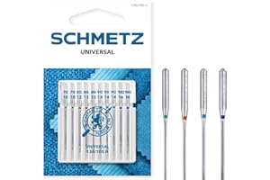 SCHMETZ | 10 Agujas para máquinas de coser | Universal | 130/705 H | Grosor 70/10-100/16