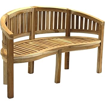 Amazon.de: Trendy-Home24 Halbe Baumbank aus Teakholz Massivholz