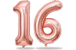 LINGQIANG Luftballon 16. Geburtstag Deko Roségold, 101 cm XXL Rosegold Luftballons Zahl 16 für Mädchen, Große Zahlen 1 und 6 Folienballon Set für Frau 16. Geburtstagsdeko Jubiläum Party Dekoration