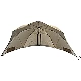 Homecall Beach Umbrella with Window and Windshade, UV-Resistant Polyester - Khaki