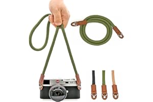 Eorefo Universelles courroie appareil photo Faite à la Main Coton Bandoulière/Sangle reflex numérique Camera Ceinture pour Leica Canon Nikon Fuji Olympus Lumix Sony,Vert foncé.