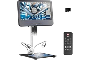 Koolertron Microscope Numérique 10.1 Pouces HD Microscope Professionnel pour Réparation de Circuits Imprimés Soudure PCB Monnaie