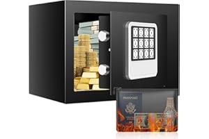 Sanfnz 14L Safe Tresor Für Zuhause mit Feuerfest Wasserdicht Geldtasche, Diebstahlsicherer Elektronischer Tresor Mit Schlüssel, Digitaler Kinder Wandtresor MöBeltresor Bargeld Medikamente Schmuck