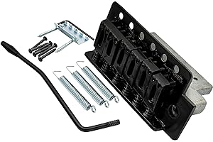 Musiclily 52,5mm Chevalet Tremolo Bridge Vibrato avec Bloc 36mm pour Guitare électrique Style Strat, Noir