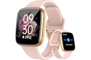 Tensky Orologio Smartwatch Donna Uomo 1.85'' AMOLED Chiamate, 3ATM 110+ Sportive Donna Smart Watch, Sonno Cardiofrequenzimetro Contapassi Compatibile Android iOS Rosa