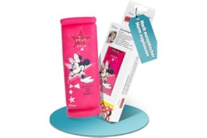 ‎HITS4KIDS HiTS4KiDS – Gurtpolster Auto für Kinder – Schulterpolster passend für Sicherheitsgurt & Rucksack – Gurtschutz für mehr Komfort auf der Reise – Gurtschoner für Mädchen (Disney Minnie Mouse | 20cm)
