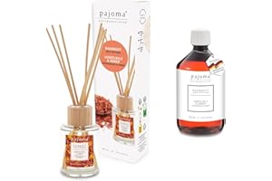 ‎PAJOMA pajoma® Raumduft Sandelholz & Amber 100 ml + Nachfüller 500 ml | Komplett-Set mit Rattanstäbchen | Langanhaltender Diffuser, Premium Qualität