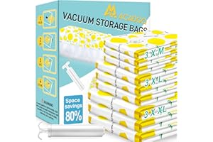 A3A ACADGQ Bolsas Vacio Ropa, 10 Combo Doble Cara Bolsas para Guardar Ropa Ahorro de Espacio 80% 3 Jumbo 100x80cm + 3 Grandes 80x60cm + 3 Mediana 60x40cm + 1 Bomba Manual