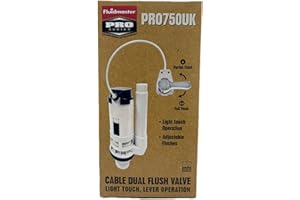 Fluidmaster PRO750UK Pro Lever Dual Flush Valve, White