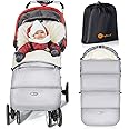 Ivywind Footmuff for Pushchair Universal,Winter Pram Footmuff for Baby with Drawstring Hood,Waterproof Cosy Toes for Pram with Zip,Easy Access,Washable and Detachable,Warm Pongee Fabric,Light Grey