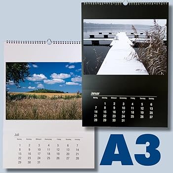 Großer Bastelkalender DIN A3 zum selbst gestalten für 2019 schwarz weiß 