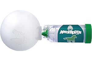 AEROHIPPUS Equine Aerosolkammer mit Flow-Vu IFI Pferde-Inhalator für Atemwegserkrankungen
