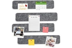 Okydoky Tablón de anuncios de fieltro autoadhesivo, 6 x 30 cm, 4 unidades, tablero de corcho, tablón de corcho, tablones de fieltro para decoración de pared en casa, oficina, aula, decoración de pared
