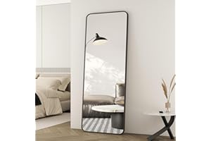 ‎BOROMAL Boromal Standspiegel Ganzkörperspiegel 150x50cm Ganzkörperspiegel Schwarz Metallrahmen Bodenspiegel Ganzkörper Spiegel Groß Wandspiegel für Schlafzimmer, Wohnzimmer, Ankleidezimmer