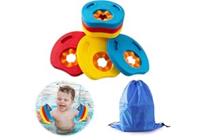 BINGQILING 6PCS Manguitos Piscina para Niños, Espuma Eva Manguitos Discos, 2-6 años Piscina Discos Flotadores, Manguitos Dolphin, Flotador Bebe con Bolsa de Almacenamiento Portátil