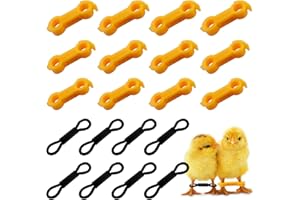 SHUIYUE 20 Pcs Pattes Volaille Attaches, 2 Styles, jaune Bandes pour Pattes Poulet, Élastique noir Entraves pour Pattes Poussin Bandes Sangles cuisses volaille réutilisables pour une posture debout correcte