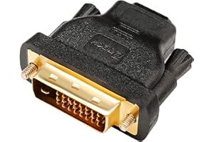 DTECH Adaptateur DVI mâle vers HDMI femelle 19 broches convertisseur de port DVI-D bidirectionnel