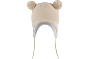 LANGZHEN Gorra de bebé de Invierno para niños pequeños en la Ciudad de Lang, Gorra térmica de Punto con Tapa de Oreja y Revestimiento de Lana pequeña Beanie