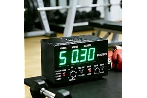 LED-Intervalltimer,Professionell Gymnastiktimer Med LED-Display,1–12 Utmaningsrundor,30–10 Minuters Träning Och 0/30/60 Sekun