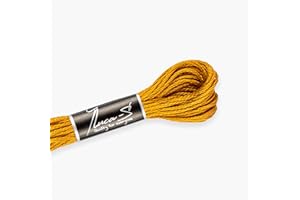 Luca-S Stranded Cotton Thread for Hand Embroidery, 8 Meter skeins, Color 349 / DMC 782 / Anchor 308, Embroidery Floss, Cross Stitch Thread