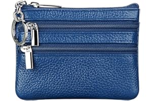 CYNURE Genuine Leather Purse for Women with Keyring