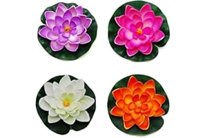 Amison Yigo Floating Pond Decor Water Lily/Lotus Foam Flower, 4pcs