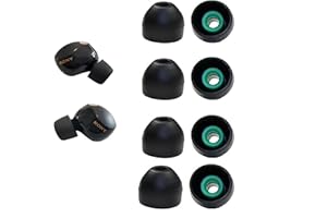 Rhinenet Silicone Earbuds Tips, Medium, 8 Count, Compatible with Sony 1000XM5/1000XM4/LinkBuds S/WF-C500/WF-C700N, Black