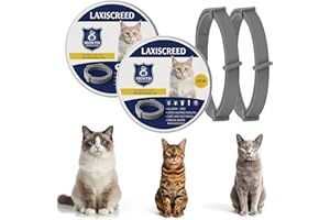 LAXISCREED Cat Collar 2 Pack with Essential Oils to Prevent Infections – 16-Month Continuous Care, Adjustable & Waterproof, Safe for Cats 7 Weeks+