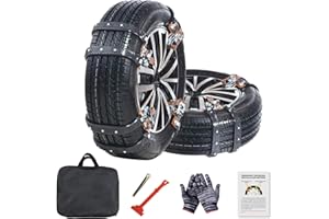 SUNYRISY Schneeketten, 8-Stück Universal Anfahrhilfe Schneeketten für Reifenbreite 165-275 mm, Verdickte Schwerlast Notfallzugketten für die Meisten PKW/SUV/LKW