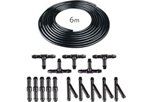 SHENGRUILI Universal Coche Manguera Limpiaparabrisas,6M Manguera Agua Limpiaparabrisas,Manguera de Agua Limpiaparabrisas,Manguera Flexible Limpiaparabrisas Coche,Tubo Limpiaparabrisas con 15PCS Conector Juego