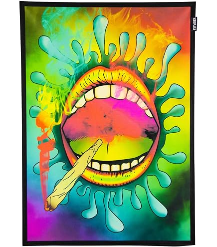 Poster In Tessuto PSYWORK Con Luce Nera – Dimensioni Metalliche, 50x70 Cm – Attivo UV, Fluorescente, Made In Germany