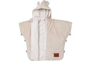 BELLOCHI GROWING IN STYLE Poncho de voiture universel Bellochi pour enfants 1-6 ans | Capuche détachable | Bandes réfléchissantes | 80x60cm | LUX Collection