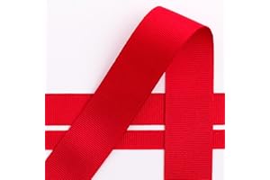 Italian Options Grosgrain Ribbon 25mm, Strong Plain Red Ribbon for Bows, Wedding, Crafting, Sewing, Hair Accessories, Gift Wrap, 25 mm x 10 Metre Roll, Red