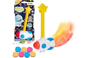 INKEE Wand Varita Mágica para La Bañera En Forma De Cohete, Incluye 7 Bath Drops, Bombas De Baño para Colocar En La Varita Y Hacer Efectos De Color