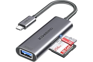 KiWiBiRD Czytnik kart SD USB C, Micro SD do typu C Thunderbolt 3 4 Adapter do kart SDHC SDXC TF UHS-I kompatybilny z iPhone 15 Plus Pro Max MacBook Air Pro M1 M2 M3 iPad iMac Galaxy S24 S23 Android