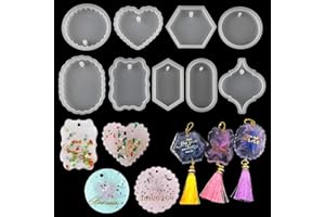 EPODA Resin Silicone Moulds, Epoxy Resin Pendant Moulds, Diy Jewelry Resin Keychain Molds For Keyring Charm Craft