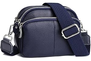befen Genuine Leather Shoulder Bag Navy Crossbody Bag Small Camera Bag Cross Body Phone Purse Leather handbags for women UK with Card Slots-Navy Blue
