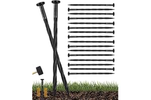 LATERN 100 Piezas Estacas de Plástico para Bordes de Jardines, 20CM Pinchos de Tierra en Espiral Clavos de Anclaje para Jardines Carpas Estacas para Malezas Barreras Jardines Adoquines Caminos Bordes