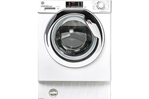 Hoover H-Wash & Dry HBDS485D1ACE Integrated Washer Dryer, 8KG Wash/5KG Dry, 1400 RPM White/Chrome