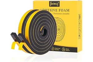 fowong Joint Isolation Fenêtre - Joint Adhésif en Mousse pour Porte Entrée - 12 mm(W) x 10 mm(T) - Joint Anti Froid et Isolation Phonique - Résistant à l'Intempérie