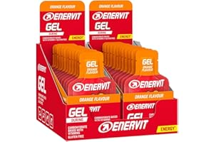 Enervit, Gel Arancia, Gel Energetico con Vitamine, 20g di Carboidrati, Adatti Durante Attività Sportiva di Lunga Durata, Alta Densità Energetica, Gusto Arancia, VeganOK, Senza Glutine, 24 Pack da 25ml