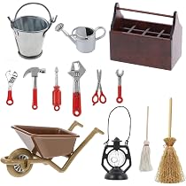 12-teiliges Miniatur Werkzeugkasten-Set Für Puppenhaus & Wichtel-Deko - Perfekt Für Gartenprojekte Im Kleinformat