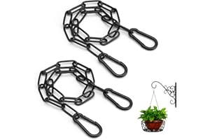 TNSLAND Edelstahlkette Schwarz 2 Stück,Kette Edelstahl mit Karabiner 0.5m Metallkette zum Aufhängen Gliederkette Edelstahl Kette für Zauntore,Gartentore, Käfigtore für Haustiere