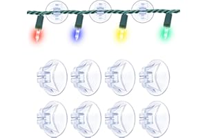 Gcstnn 50 x Saugnapf für Lichterkette, Lichterketten Saugnäpfe mit Kabel-Schlitz, zur Befestigung von Lichterkette und Deko an Fenster, Transparent Saughaken Noppen für Fenster, Ø 33 mm
