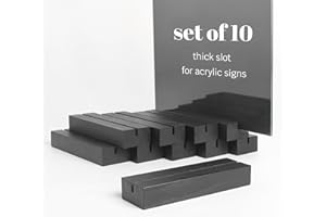 TOROS STORE 10 Pack Black Wood Place Card Holder - Events Party Tabletop Sign Holder - Table Place Cards - Table Sign Stand - Stands for Name Cards for Wedding, Party, Birthday. (Thick Slot 10pcs Black Wood)
