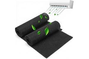 QWORK® 2-pack universellt skuren till passform aktivt kol filterark – 122 x 20 cm, 1/8 tum tjocklek – luftfilter med kol för