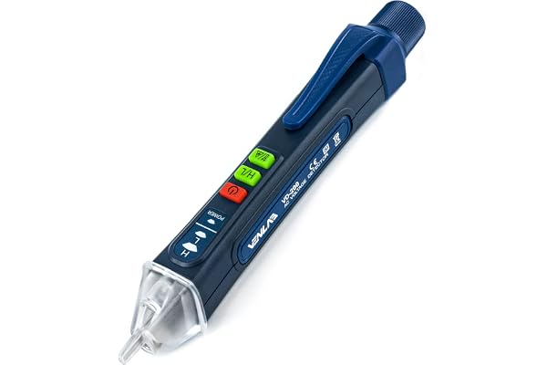Beröringsfri AC Spänningsprovare, 12–1000V / 48–1000V Beröringsfri NCV Tester med Ljud- och Ljusalarm, LED-ficklampa, Trådbrottsdetektor, Fas- och Neutralledningsdetektering
